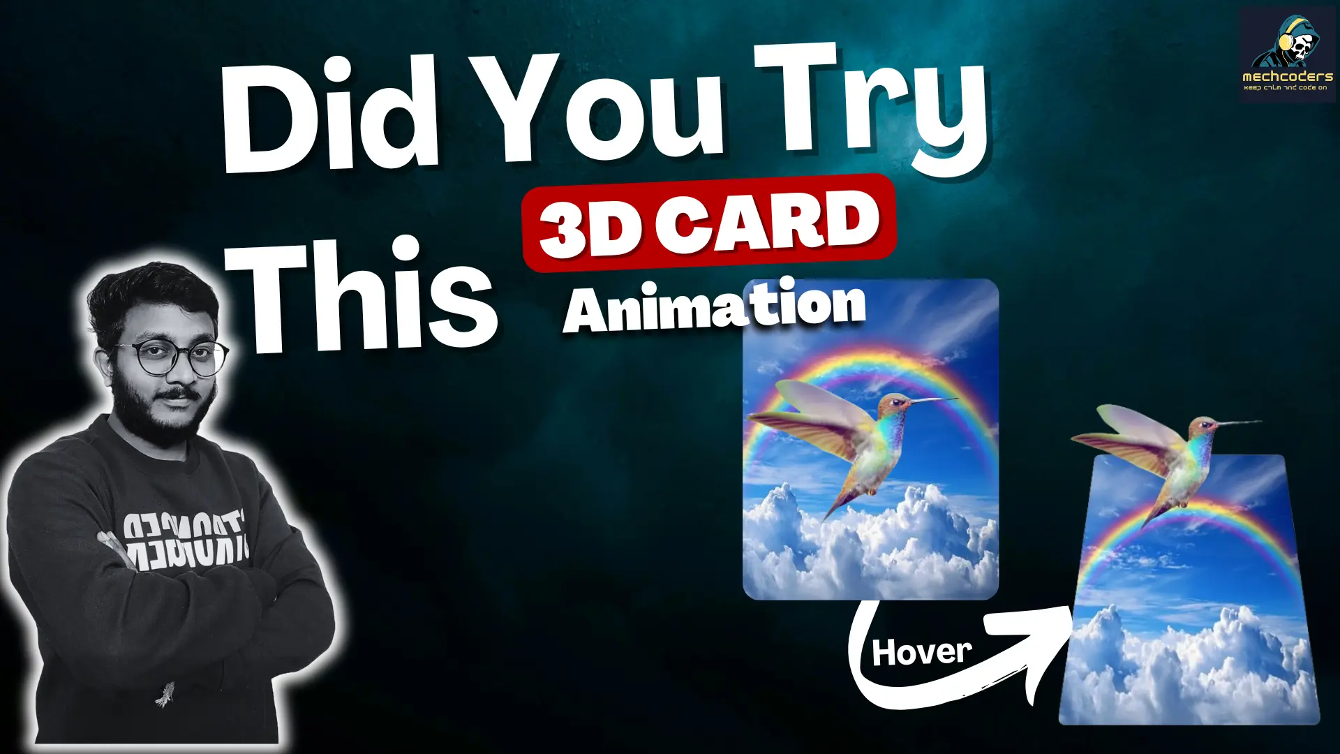 How to Create a 3D Card Hover Animation Effect with a Flying Bird Illusion Using Keyframes HTML and CSS