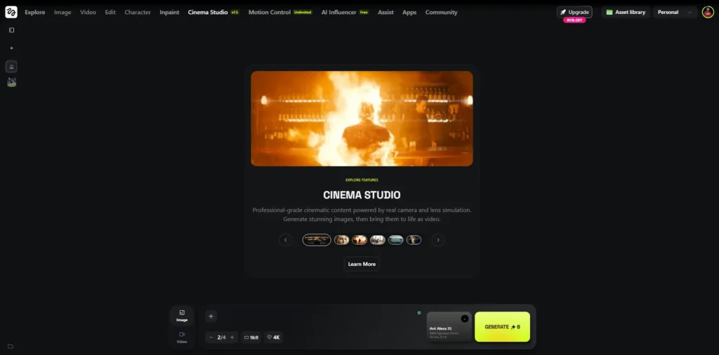 🚀 Powerful Higgsfield AI Tool for Text to Cinematic Video Creation 1 Higgsfield AI Cinema Studio